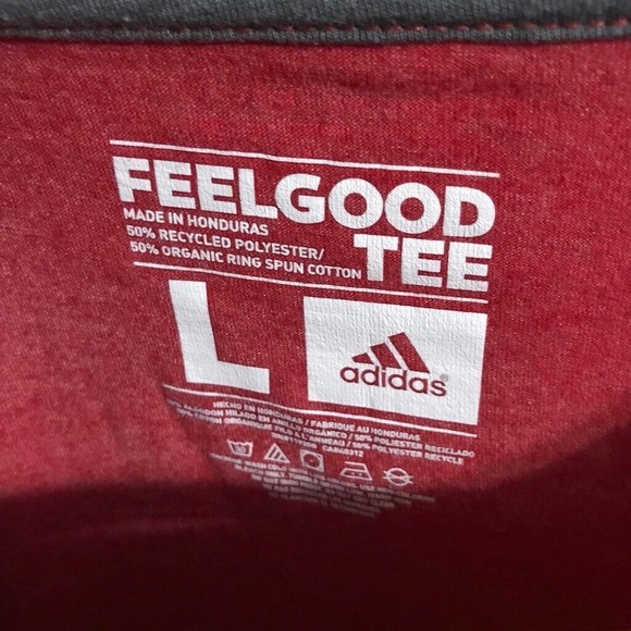 Adidas Atlanta Hawks Shirt NBA Feelgood Tee Men’s L Logo Red, White & Navy Blue - Picture 2 of 5